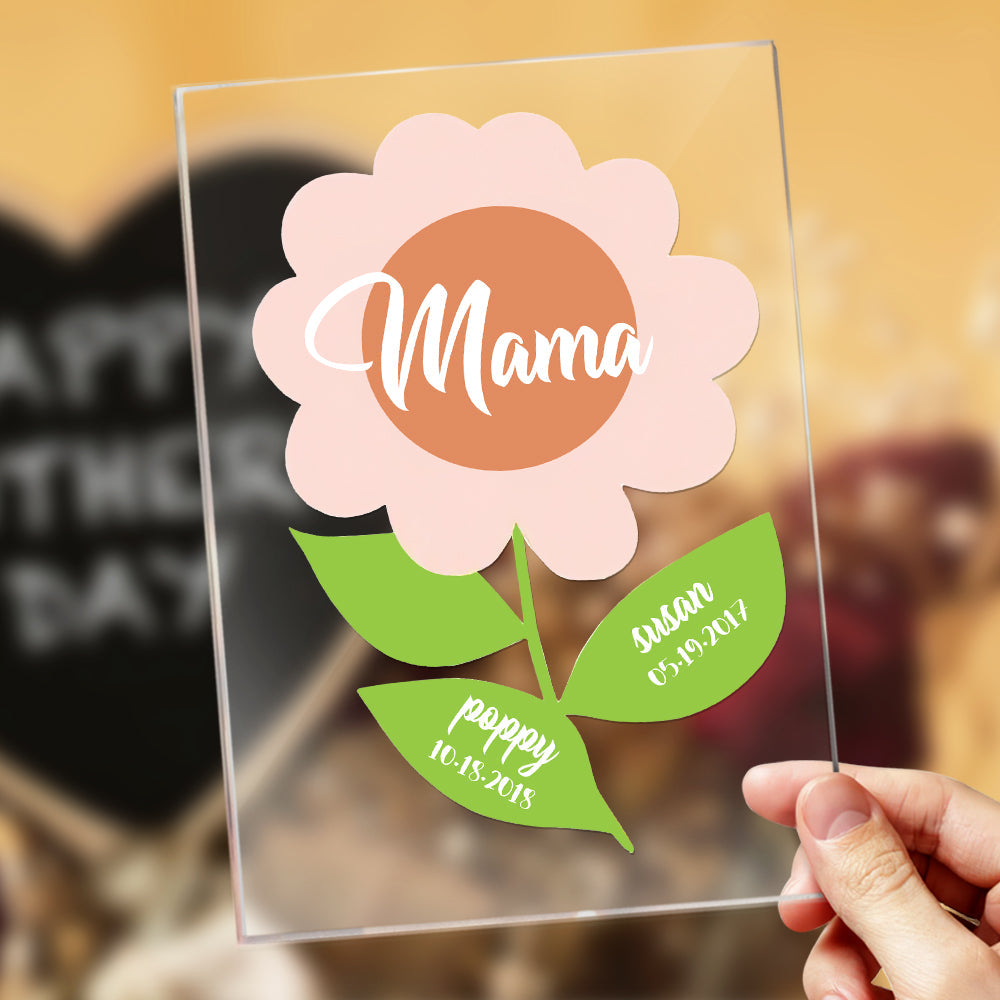 Lampada Acrilica Personalizzata Con Nome E Data, Regalo Perfetto Per La Mamma.