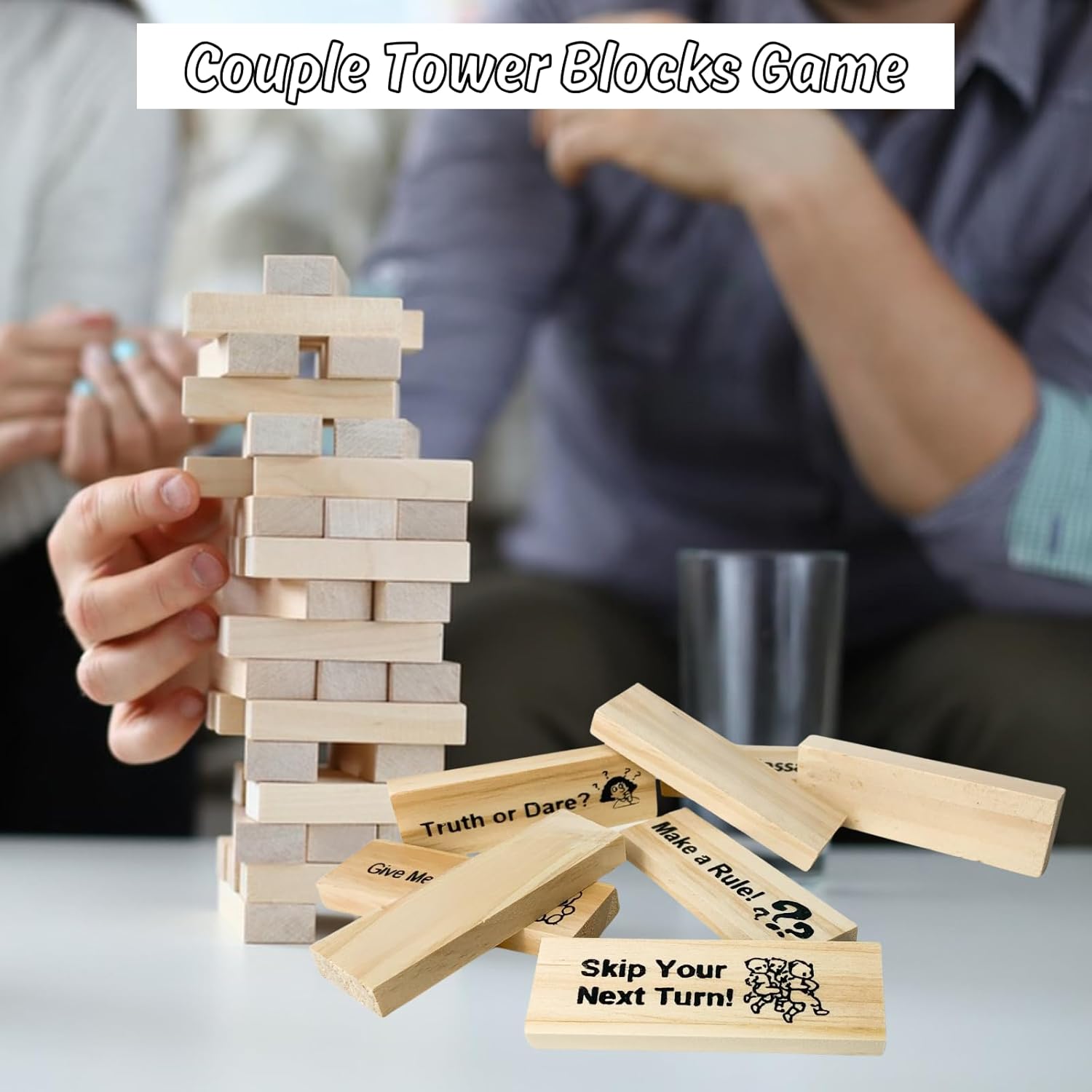 48 Pezzi Jenga Super Naughty Block Tower Game Per Coppie, Gioco Di Blocchi Di Legno Impilabili Per San Valentino, Regali Divertenti Di Natale Per Fidanzato E Fidanzata