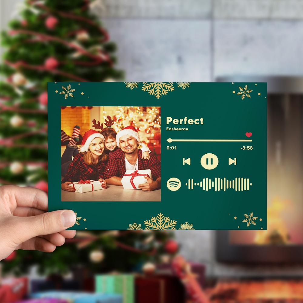 Biglietti Di Auguri Musicali Personalizzati Con Codice Spotify Per Natale. Carte Regalo Con Foto Di Natale.