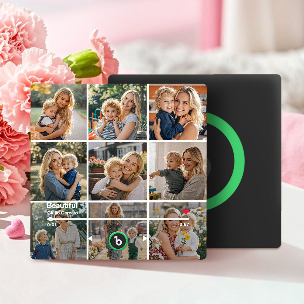 Magnete Da Frigo Personalizzato Con Musica Beats, Regalo Per La Festa Della Mamma, Fino A 9 Foto. - 
