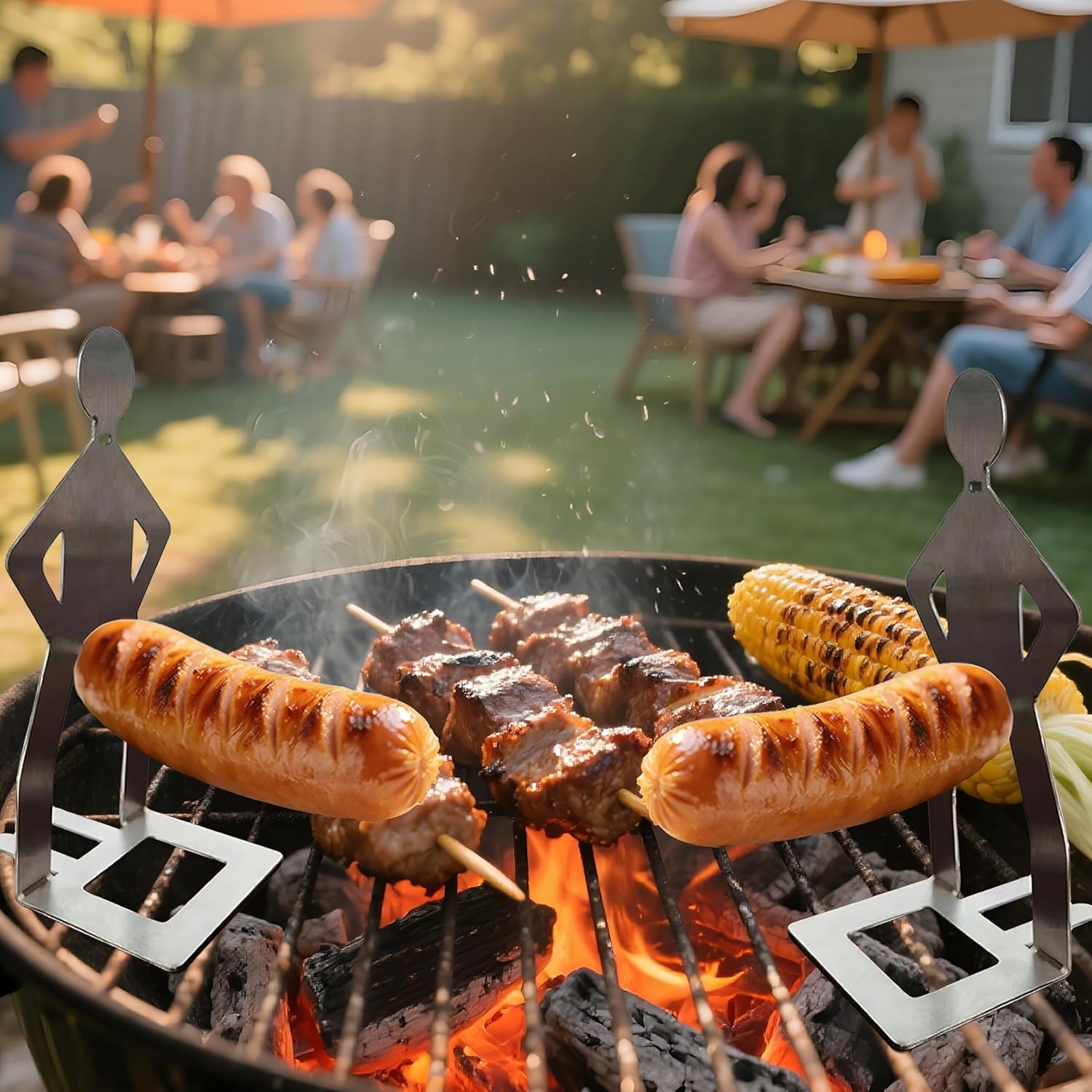 Divertente Supporto Per Barbecue A Forma Di Uomo Per Hot Dog, Riutilizzabile In Acciaio Inossidabile – Adatto Per Barbecue, Campeggio, Griglia Per Salsicce, Accessori Per Barbecue