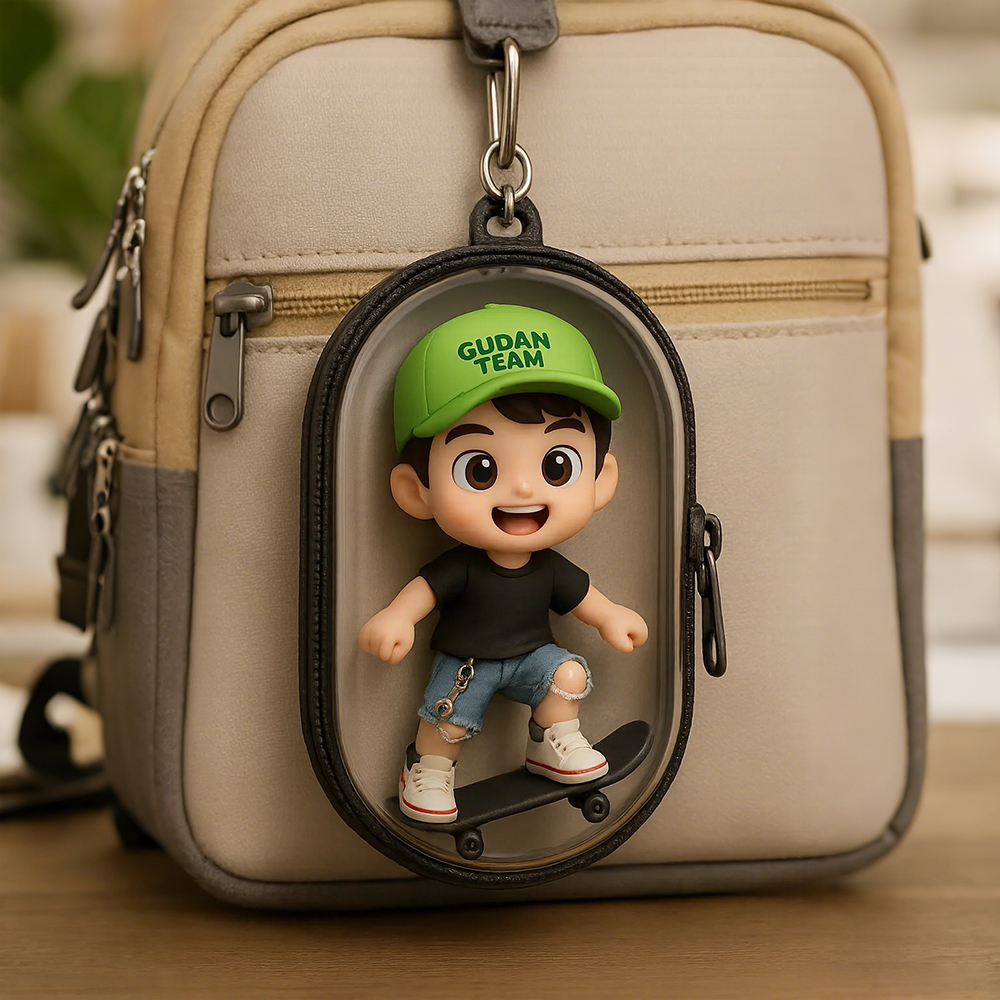 Portachiavi Personalizzato Con Mini Figura 3d, Ciondolo Per Zaino Personalizzato Da Foto - 