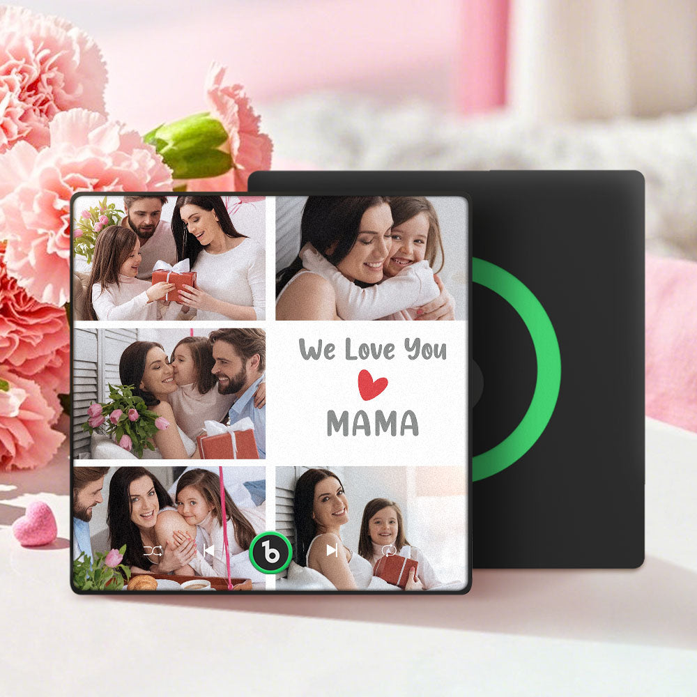 Magneti Da Frigo Musicali Personalizzati Che Riproducono Musica Con 5 Foto. Regalo Per La Festa Della Mamma. Ti Vogliamo Bene, Mamma! - 
