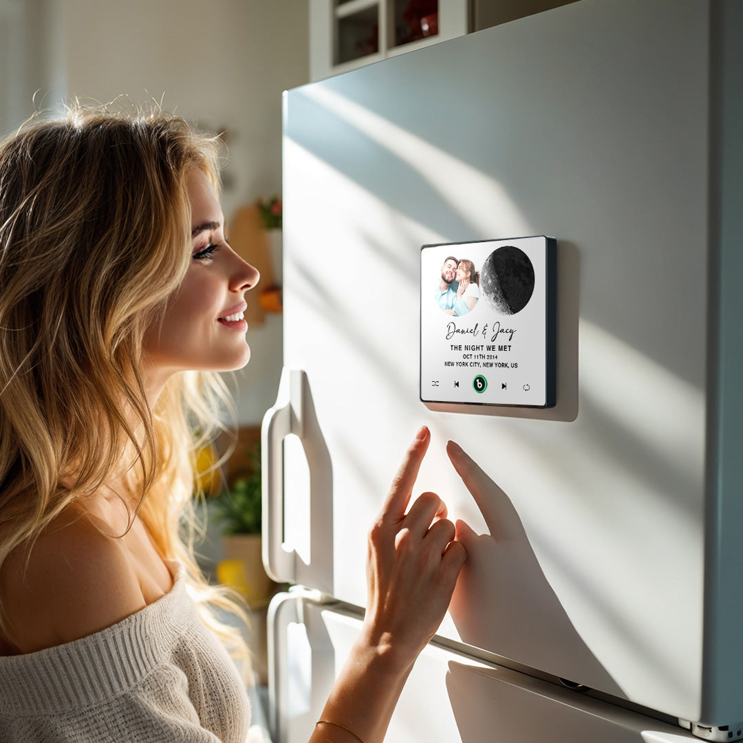 Nuovo Aggiornamento 4.0 Magnete Da Frigo Personalizzato Con Musica E Fasi Lunari, Regalo Per Innamorati - 