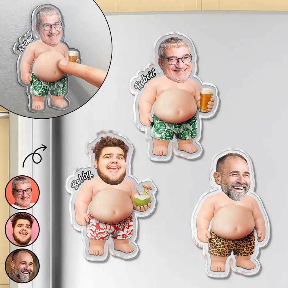 Foto Personalizzata Pancia In Fuori Per L'estate - Calamita Da Frigorifero In Acrilico Squishy Personalizzata - 