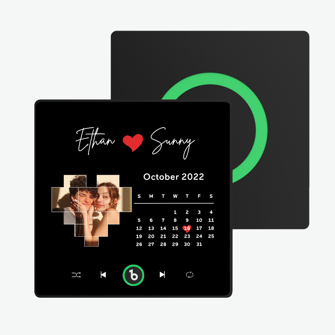 Magnete Da Frigo Personalizzato A Tema Musicale Con Cornice Colorata, Calendario Dell'amore Personalizzato Con Foto, Regalo Unico Per La Coppia. - 