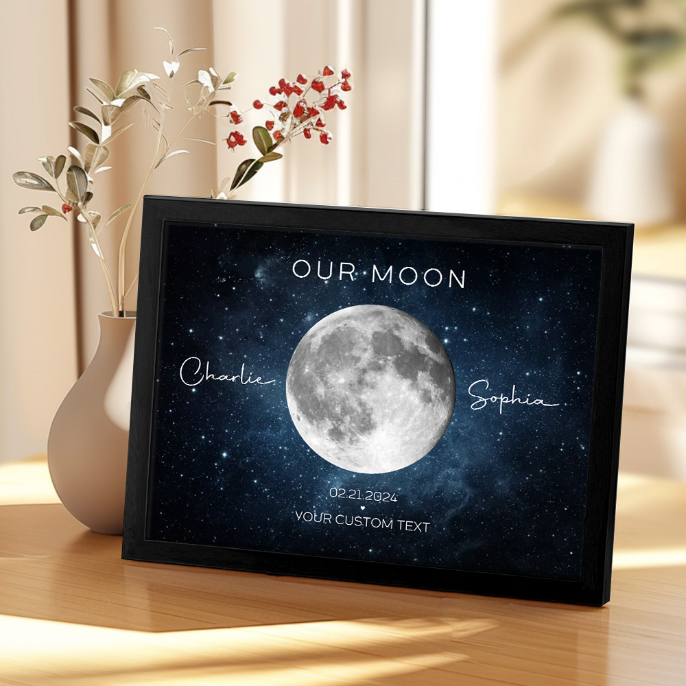 Il Nostro Regalo Per Coppia Lunare Arte Delle Fasi Lunari Per L'anniversario Della Moglie, Poster Personalizzato Per L'anniversario Di Matrimonio Del Marito