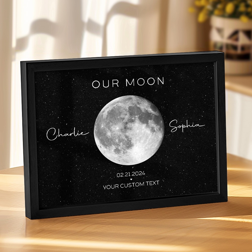 Il Nostro Regalo Per Coppia Lunare Arte Delle Fasi Lunari Per L'anniversario Della Moglie, Poster Personalizzato Per L'anniversario Di Matrimonio Del Marito
