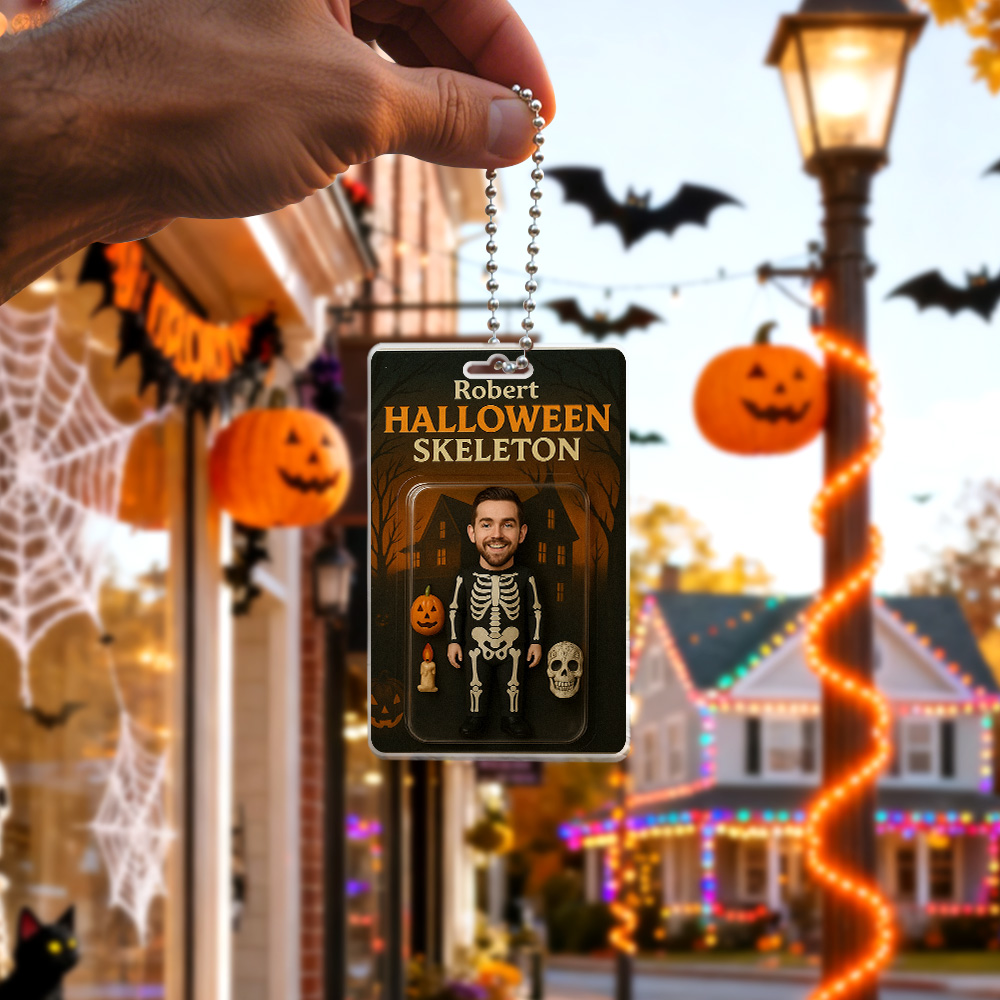 Confezione Personalizzata Con Effetto 3d Per Action Figure, Appendiabiti Per Auto Personalizzato Con Teschio In Acrilico, Regalo Per Halloween - 