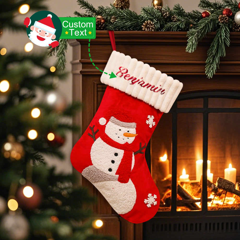Calza Di Natale Personalizzata Con Ricamo Del Nome. Regalo Natalizio Per La Famiglia. - 