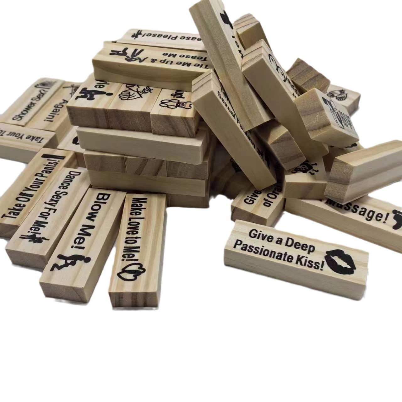 48 Pezzi Jenga Super Naughty Block Tower Game Per Coppie, Gioco Di Blocchi Di Legno Impilabili Per San Valentino, Regali Divertenti Di Natale Per Fidanzato E Fidanzata