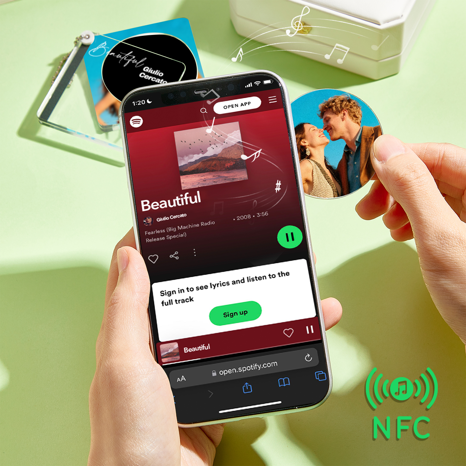 Custodia Per Cd Con Coperchio Scorrevole In Acrilico E Portachiavi Nfc, Personalizzabile Con Immagini E Album Musicali. - 