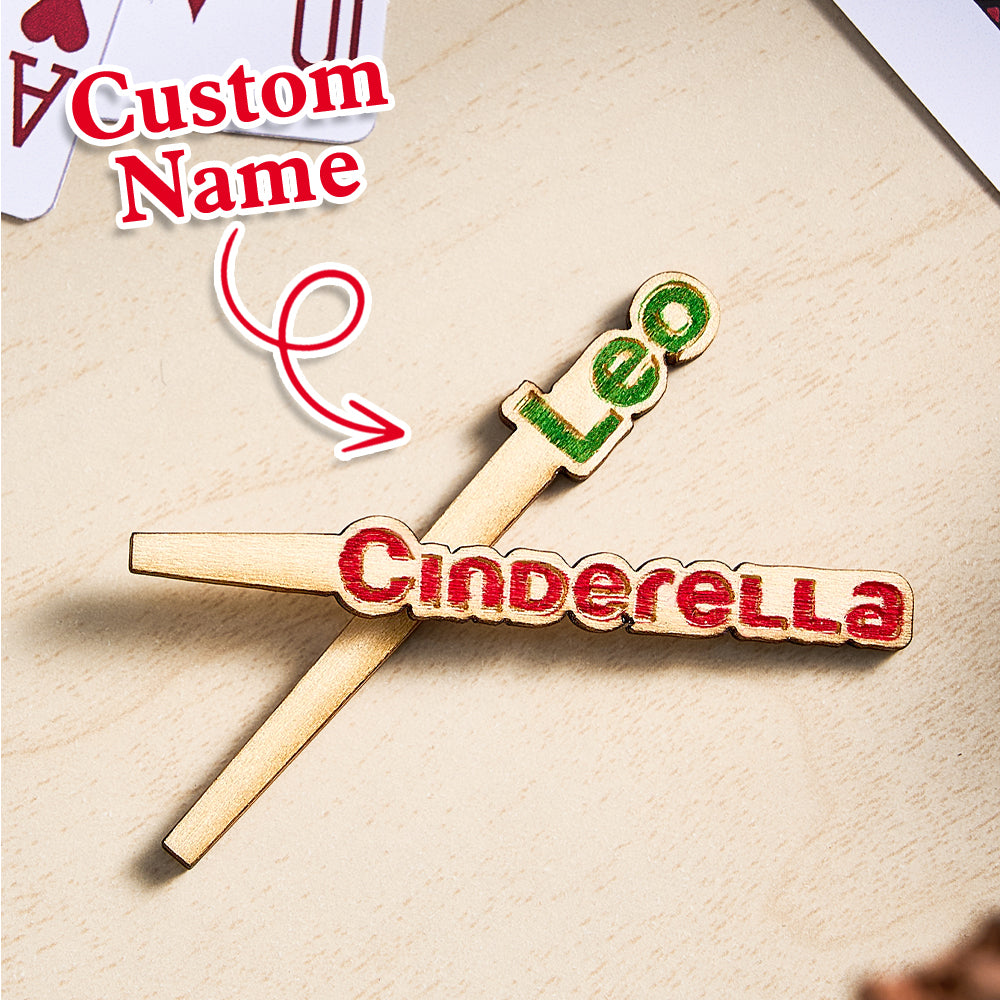 Pioli Da Cribbage Personalizzati Con Nome, In Legno (set Da 3 Pezzi) - 