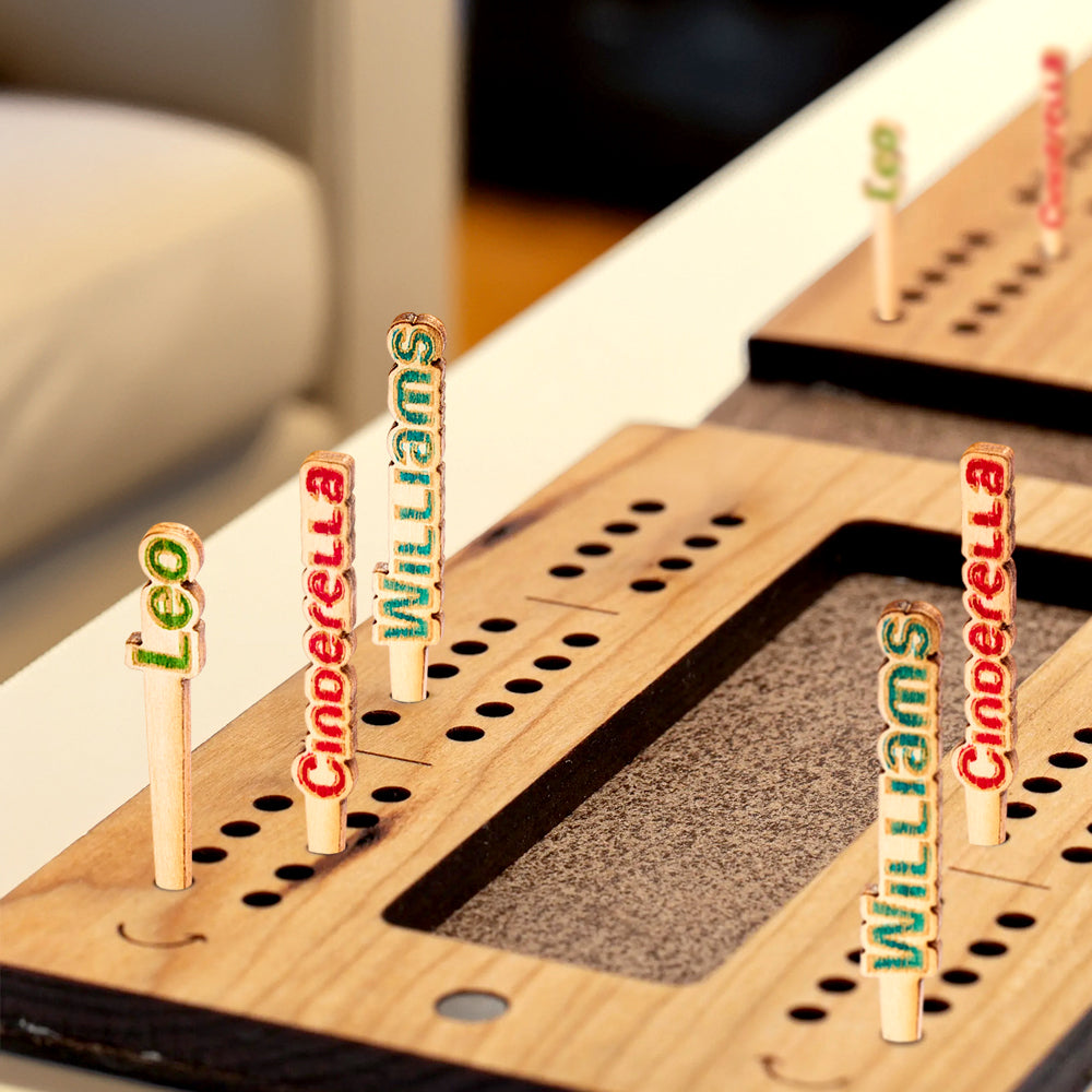 Pioli Da Cribbage Personalizzati Con Nome, In Legno (set Da 3 Pezzi) - 