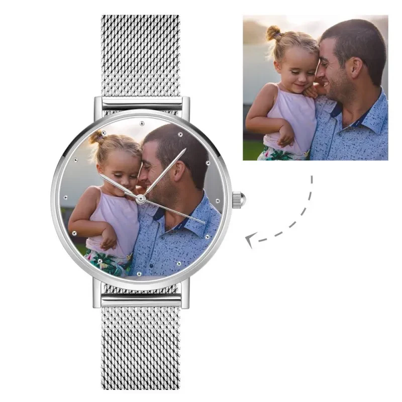 Orologio Personalizzato Con Foto E Bracciale In Lega Inciso: Il Regalo Perfetto Per Papà. - 