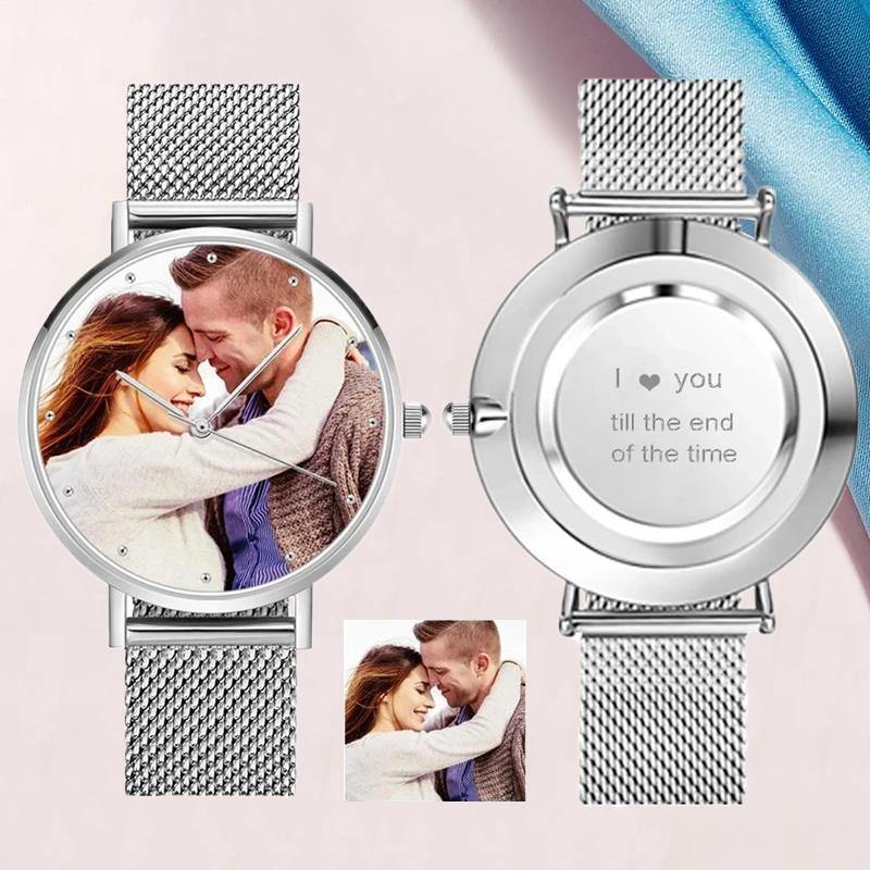 Orologio Con Foto Personalizzato, Braccialetto In Lega Inciso, Regalo Personalizzato Per Lei - 