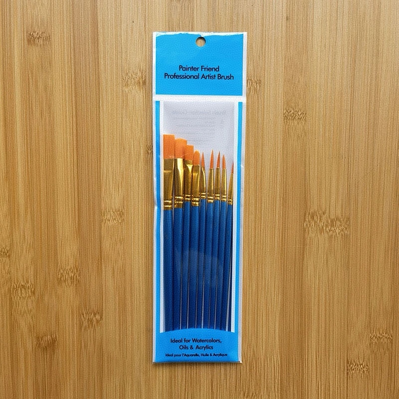 Set Da 10 Pennelli Per Dipingere Con I Numeri - Blu - 