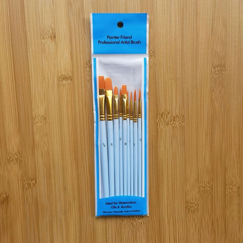 Set Di 10 Pennelli Per Dipingere Con I Numeri - Blu - 