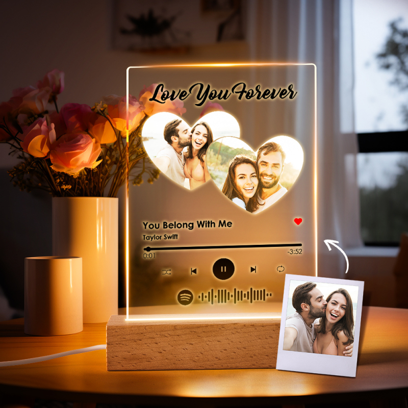 Regalo di San Valentino Personalizzato con foto inciso testo notte luce  acrilico placca regalo anniversario – fotolampadaluna