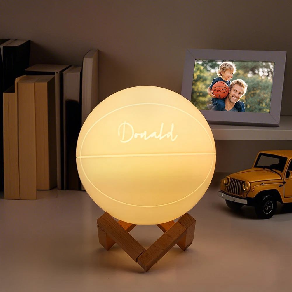 Lampada Da Notte Personalizzata Con Nome A Tema Basket, Lampada Da Tavolo 3d Per La Cameretta Dei Bambini, Decorazione Sportiva Per La Camera Da Letto Dei Ragazzi, Regalo Di San Valentino Per Lui/uomo - 