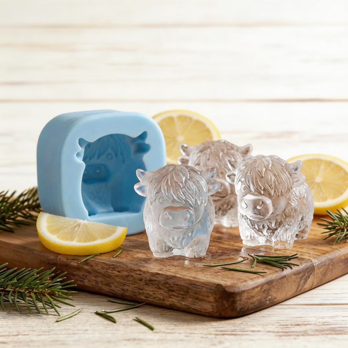 Adorabile Stampo Per Cubetti Di Ghiaccio In Silicone A Forma Di Mucca Delle Highlands - Mini Stampo Per Cubetti Di Ghiaccio A Forma Di Mucca Delle Highlands Per Whisky, Cocktail E Bevande. Regalo Perfetto Per Gli Amanti Delle Mucche.