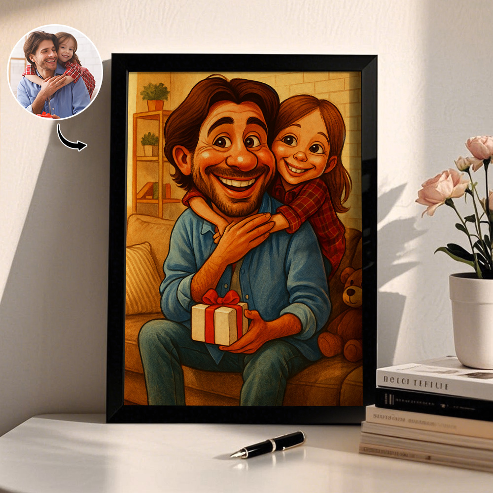 Cornice In Legno Personalizzata Con Foto In Stile Cartone Animato, Decorazione Romantica, Targa Regalo Per Coppie. - 