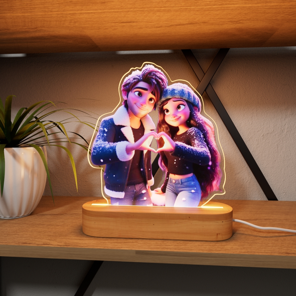 Insegna Luminosa Personalizzata In Acrilico Con Foto In Stile Cartone Animato. - 