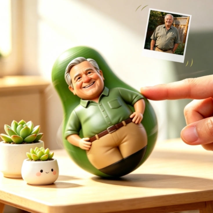 Bambola Oscillante Personalizzata Con Foto, Bambola Rotolante Personalizzata, Ornamento Fatto A Mano Unico, Regalo Per La Tua Famiglia E I Tuoi Amici
