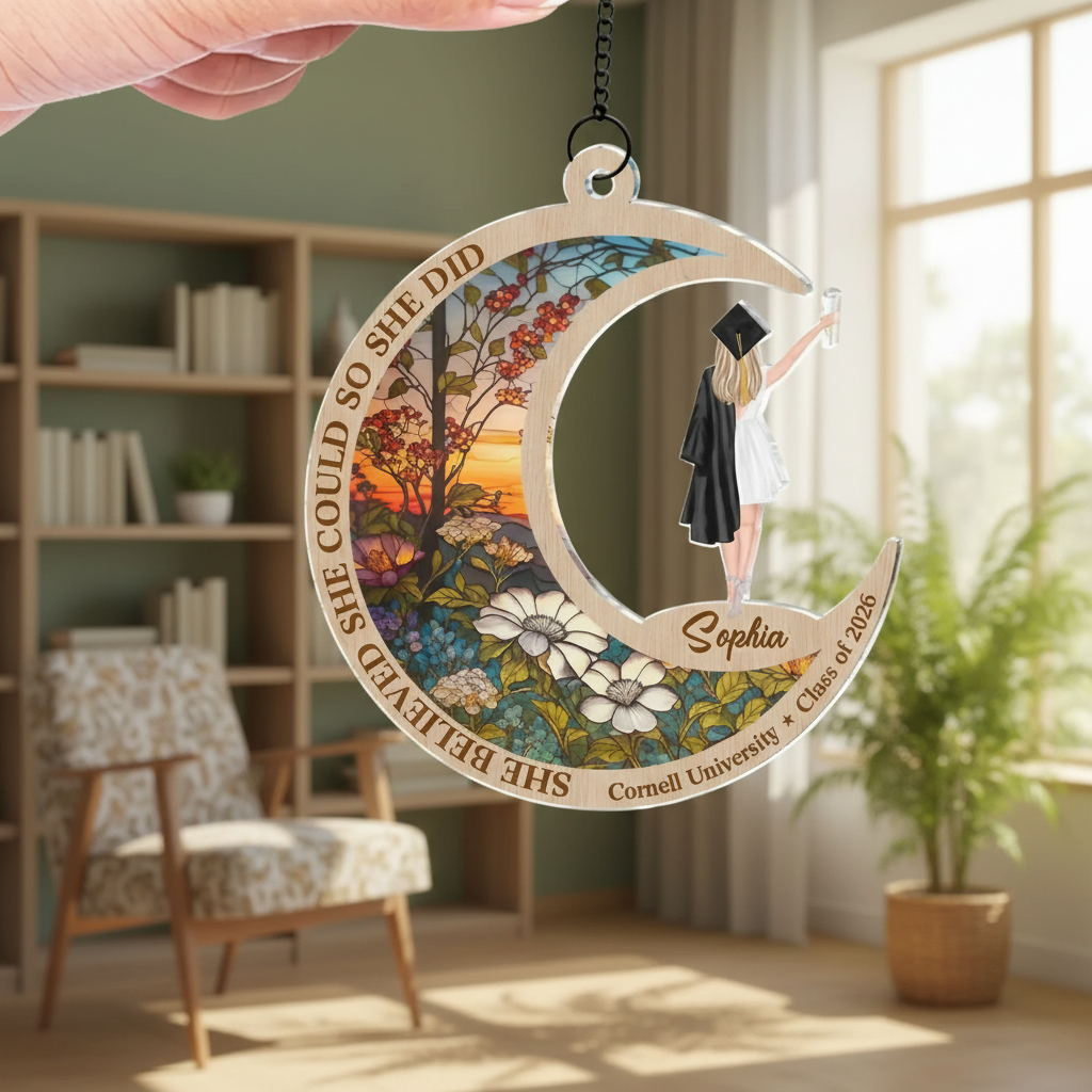 Decorazione Acchiappasole Personalizzata Per La Laurea – 'lei Credeva Di Potercela Fare, E Ce L'ha Fatta' – Regalo Per Sorella, Fratello E Famiglia
