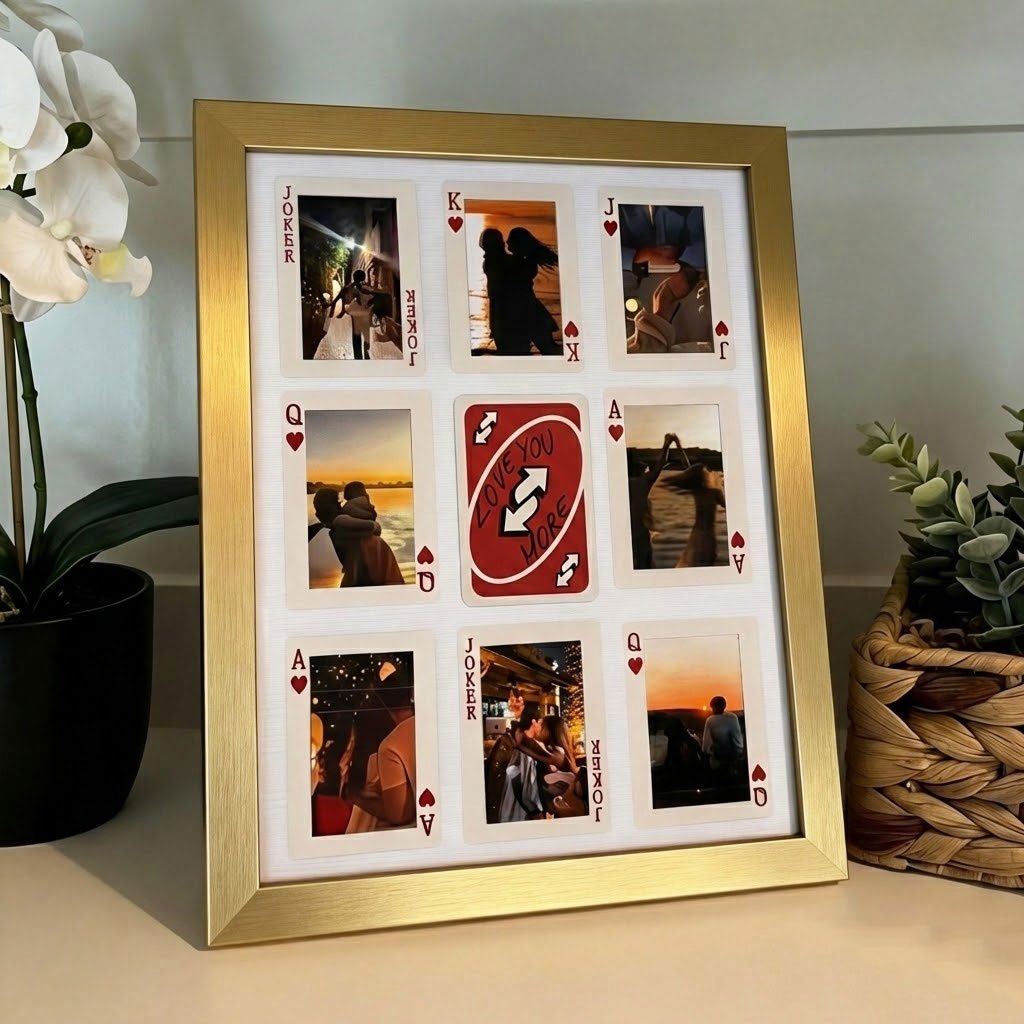 Custom Couple Playing Card Love Story Poster Photo Plaque Personalized Couple Love Story Poster Gift for Couples