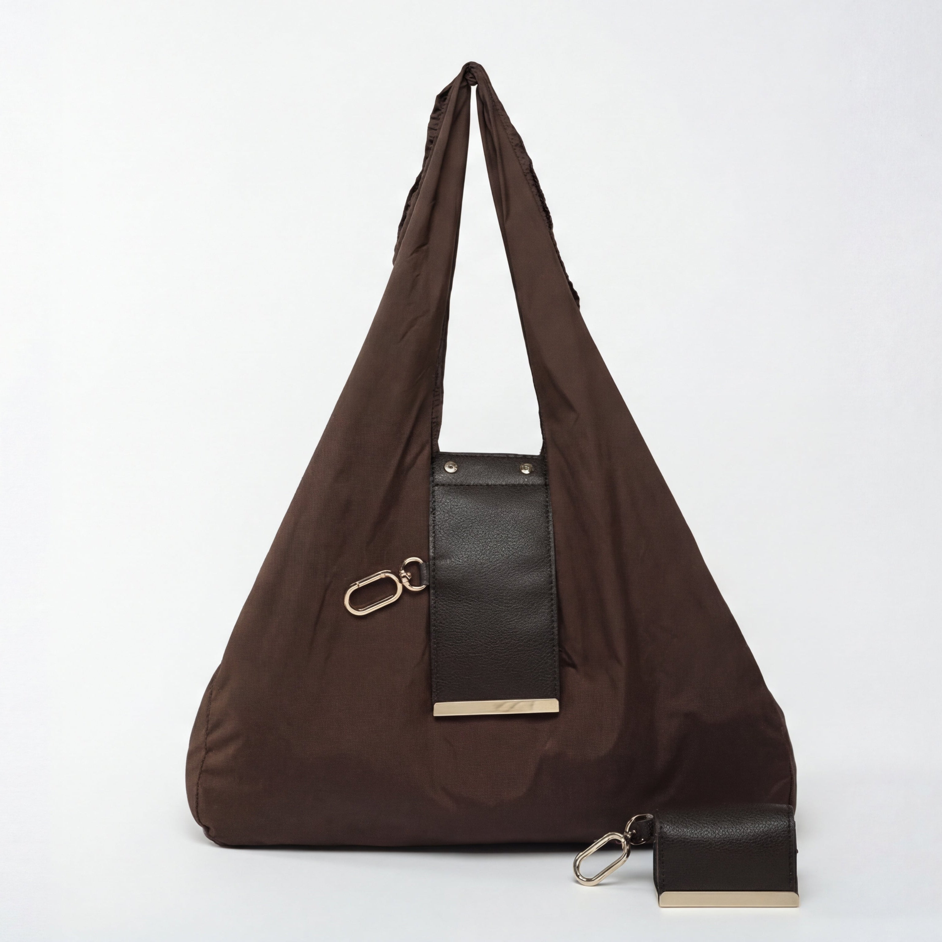 Solid Color Square Nylon Shopping Bag With Top Handle, Portable Ladies Shoulder Bag