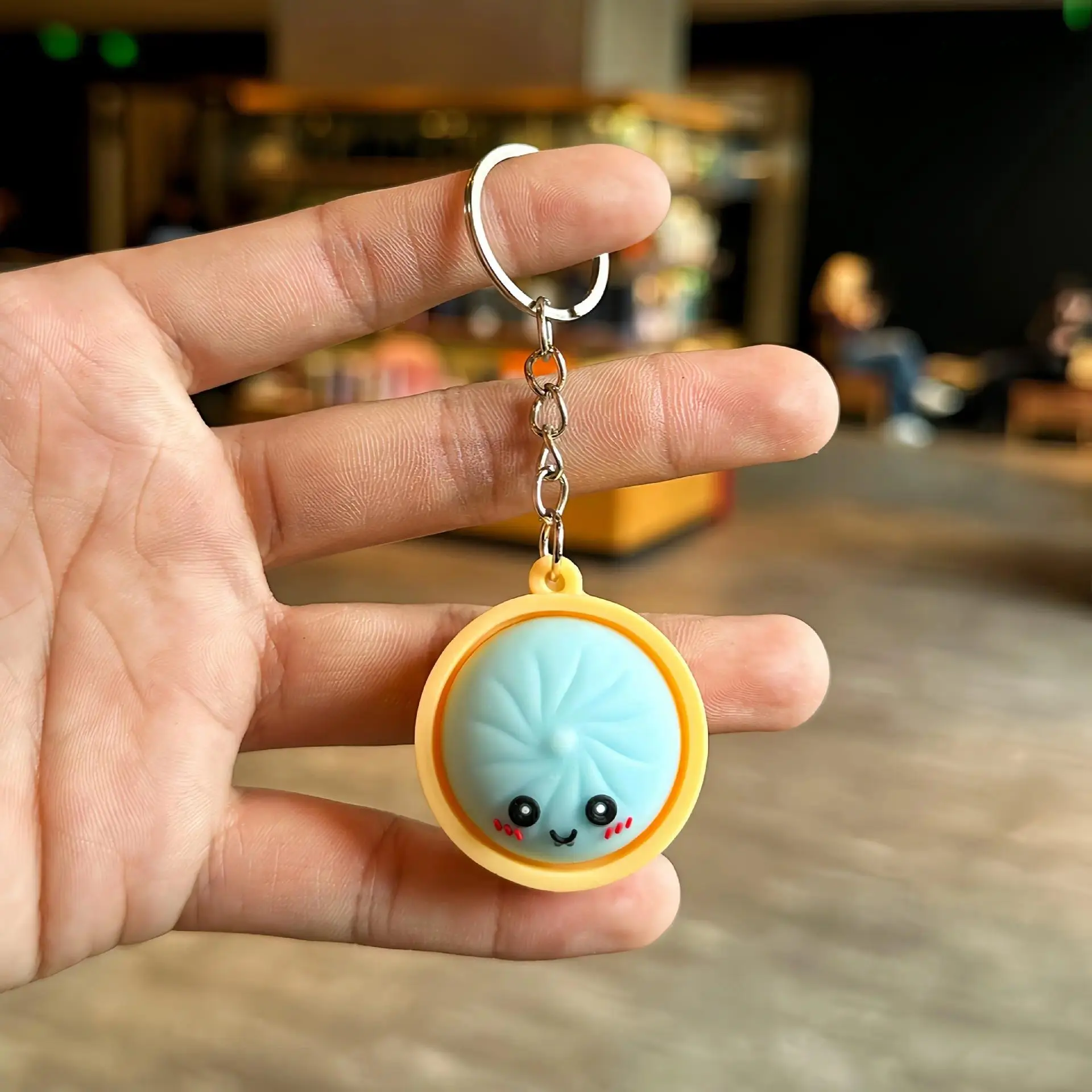 Glitter Dumpling Squishy Keychain –  Cute Mochi Stress Relief Charms