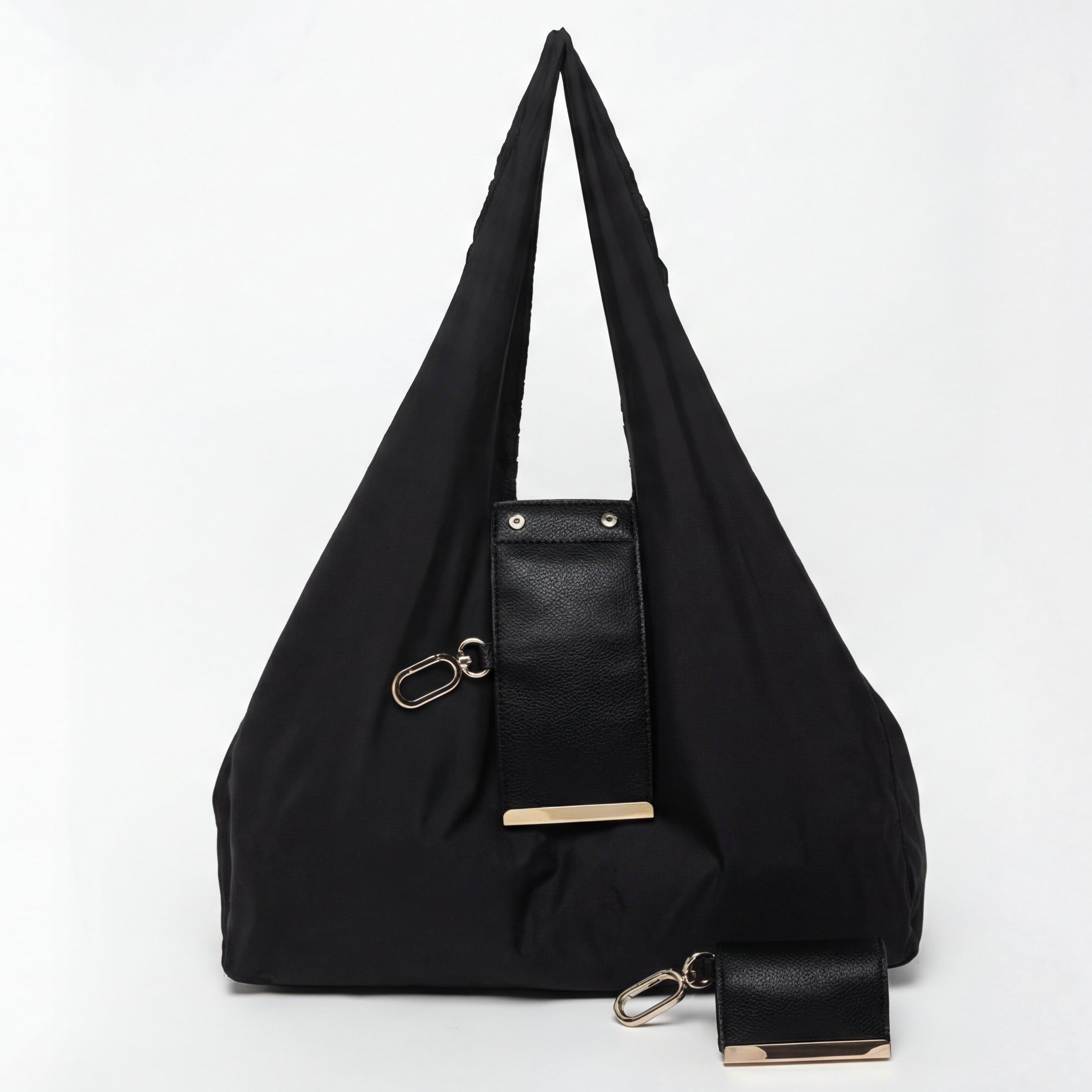 Solid Color Square Nylon Shopping Bag With Top Handle, Portable Ladies Shoulder Bag