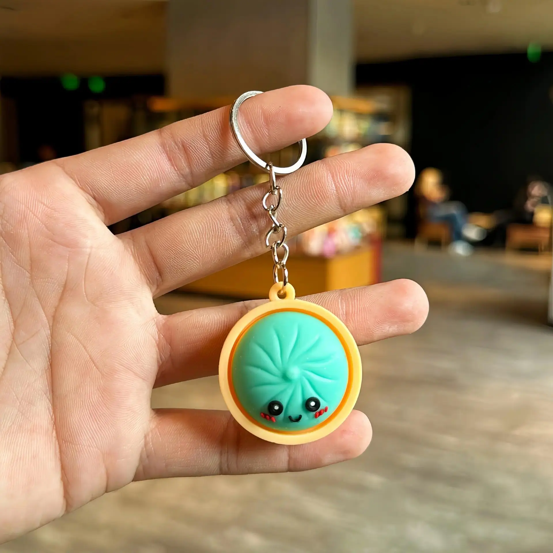 Glitter Dumpling Squishy Keychain –  Cute Mochi Stress Relief Charms