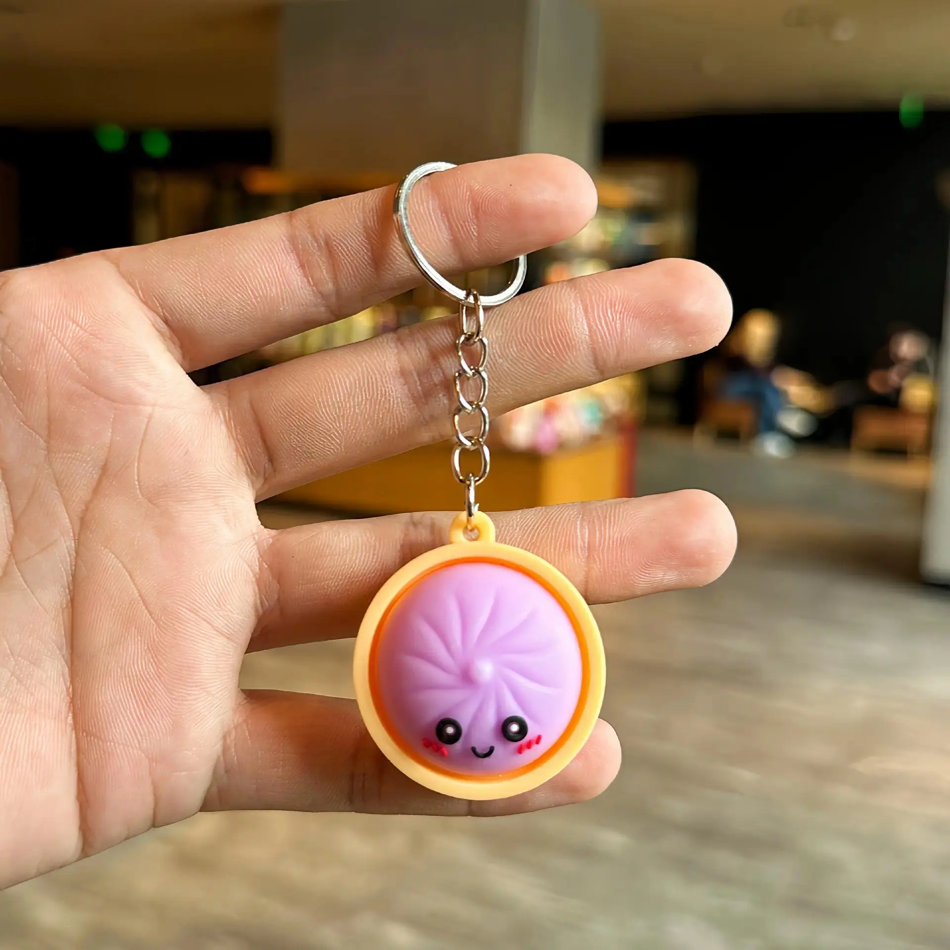 Glitter Dumpling Squishy Keychain –  Cute Mochi Stress Relief Charms