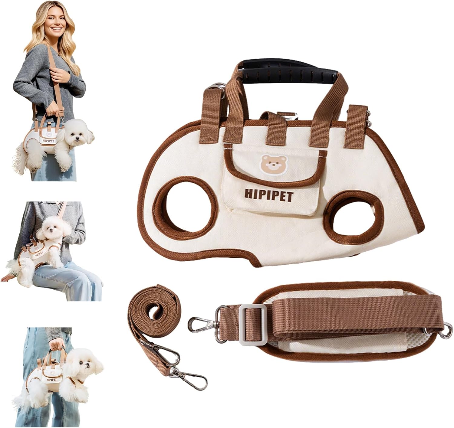 Pet Carrier for Small Dogs Adjustable Shoulder Handbag Pet Traction Pack Portable Breathable Crossbody Backpack