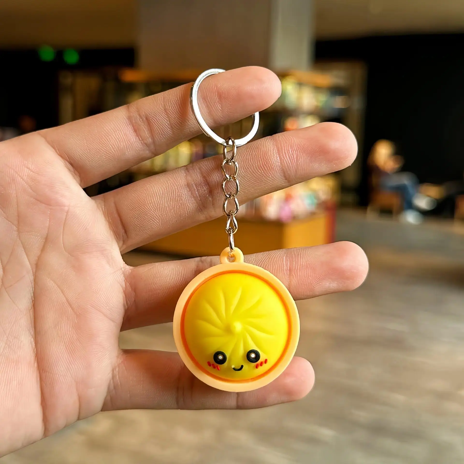 Glitter Dumpling Squishy Keychain –  Cute Mochi Stress Relief Charms
