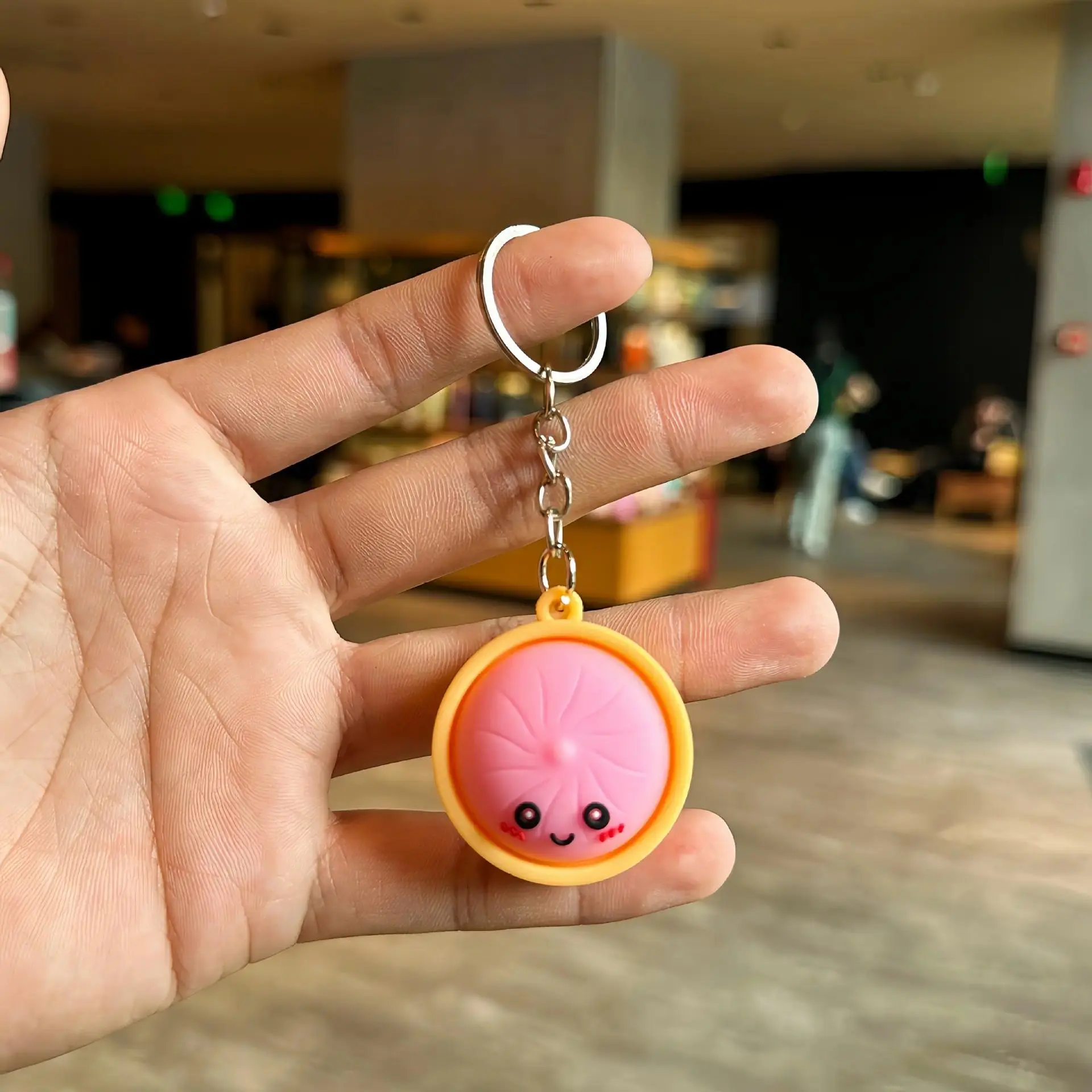 Glitter Dumpling Squishy Keychain –  Cute Mochi Stress Relief Charms