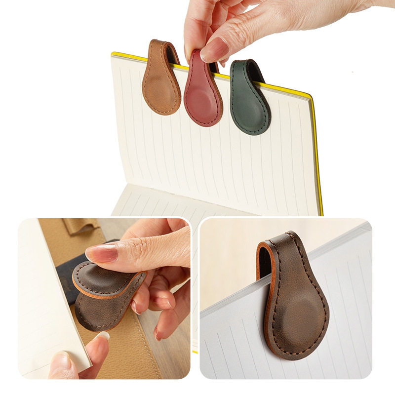 Leather Magnetic Bookmarks Exquisite Creative Retro Literary Style Stationery Notebook Bookmarks