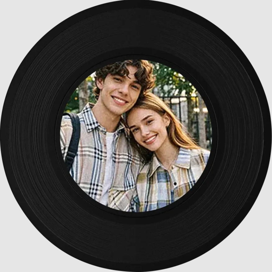 Personalized Mini Record Player with Custom Photo & Song - Unique Musi