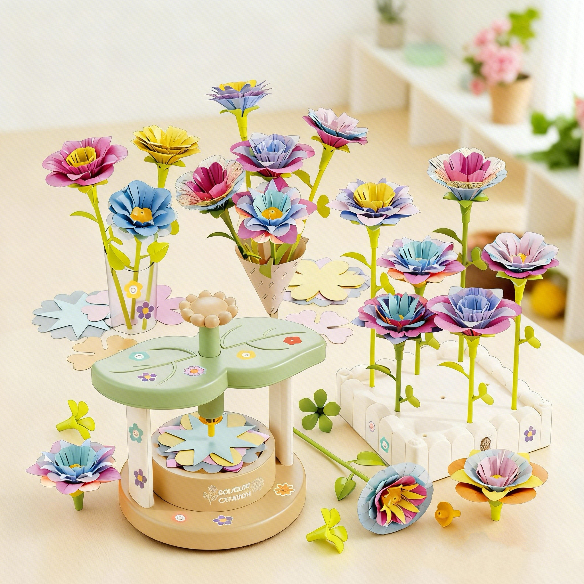 Flower Bouquets DIY Craft Kit Fabric Material Kids Handmade Christmas Gift