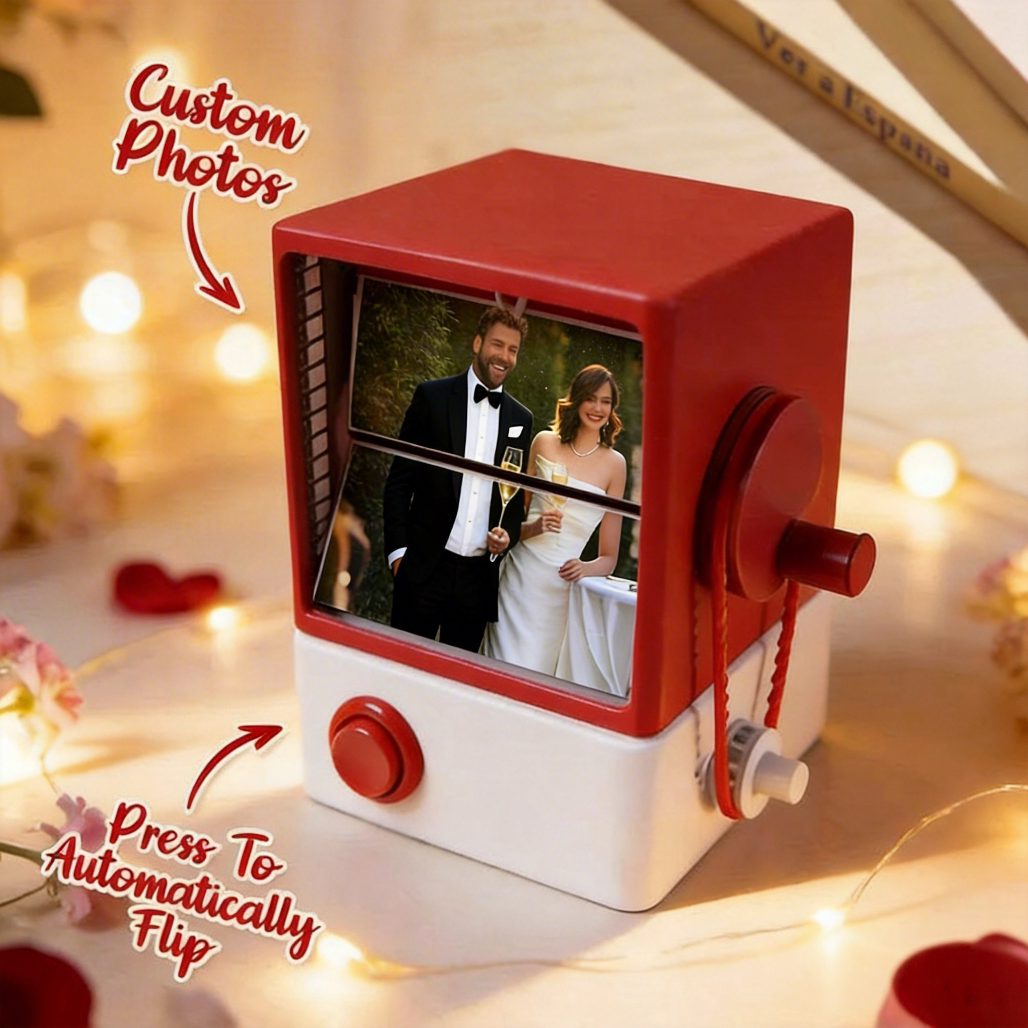 Custom Photo Electric Push-Button Flip Album  A Personalized Gift for Her