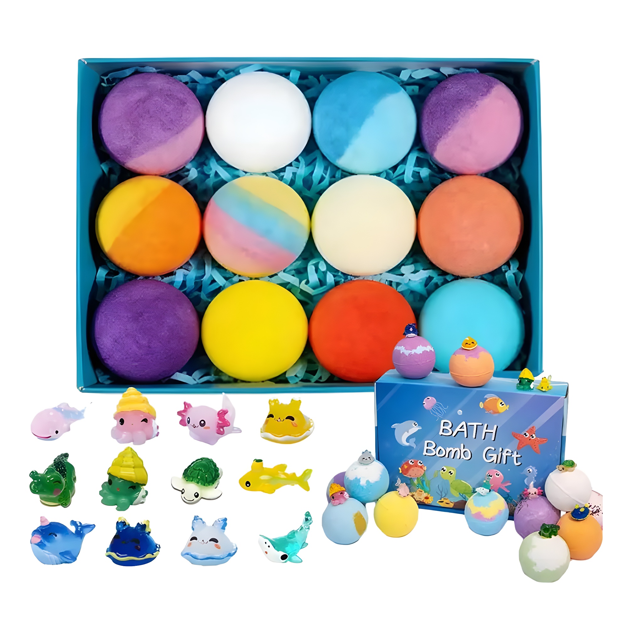 (Pre-Sale, Ships on 28th Mar) Sea Surprise Bath Bombs for Kids Fizzy Bubble Bath Bombs Surprise Ocean Animal Toys Inside Gift for Kid