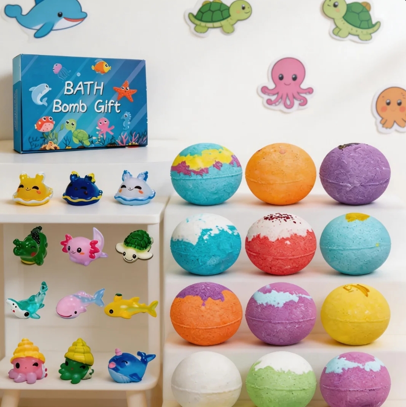 (Pre-Sale, Ships on 28th Mar) Sea Surprise Bath Bombs for Kids Fizzy Bubble Bath Bombs Surprise Ocean Animal Toys Inside Gift for Kid