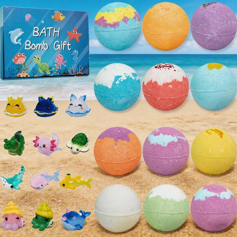 Sea Surprise Bath Bombs for Kids Fizzy Bubble Bath Bombs Surprise Ocean Animal Toys Inside Gift for Kid