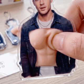 Custom 3D Sculpted Chest Muscle Stress Relief Keychain-Squeezable Soft Silicone Toy Fun Fitness and Motivational Gift