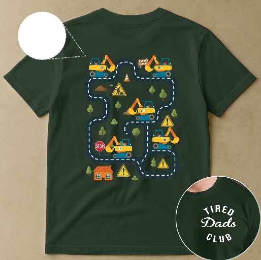 Father's Day Gifts, Tired Dads Club Construction Car Track Massage Funny Father Day Gifts For Dad - Personalized Shirt