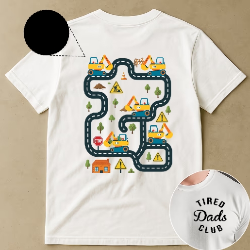 Father's Day Gifts, Tired Dads Club Construction Car Track Massage Funny Father Day Gifts For Dad - Personalized Shirt