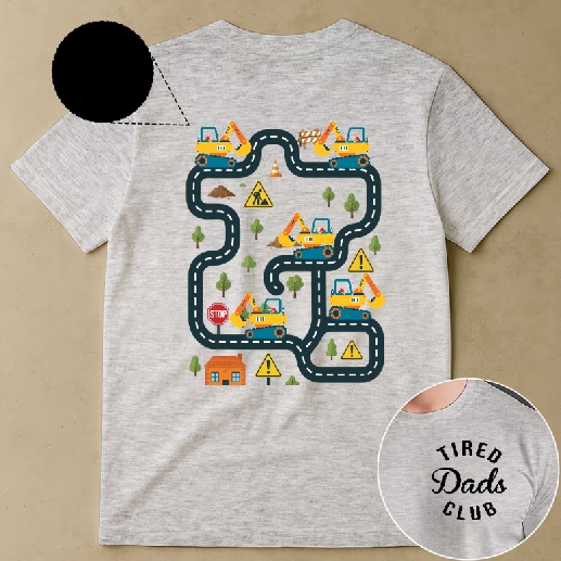 Father's Day Gifts, Tired Dads Club Construction Car Track Massage Funny Father Day Gifts For Dad - Personalized Shirt