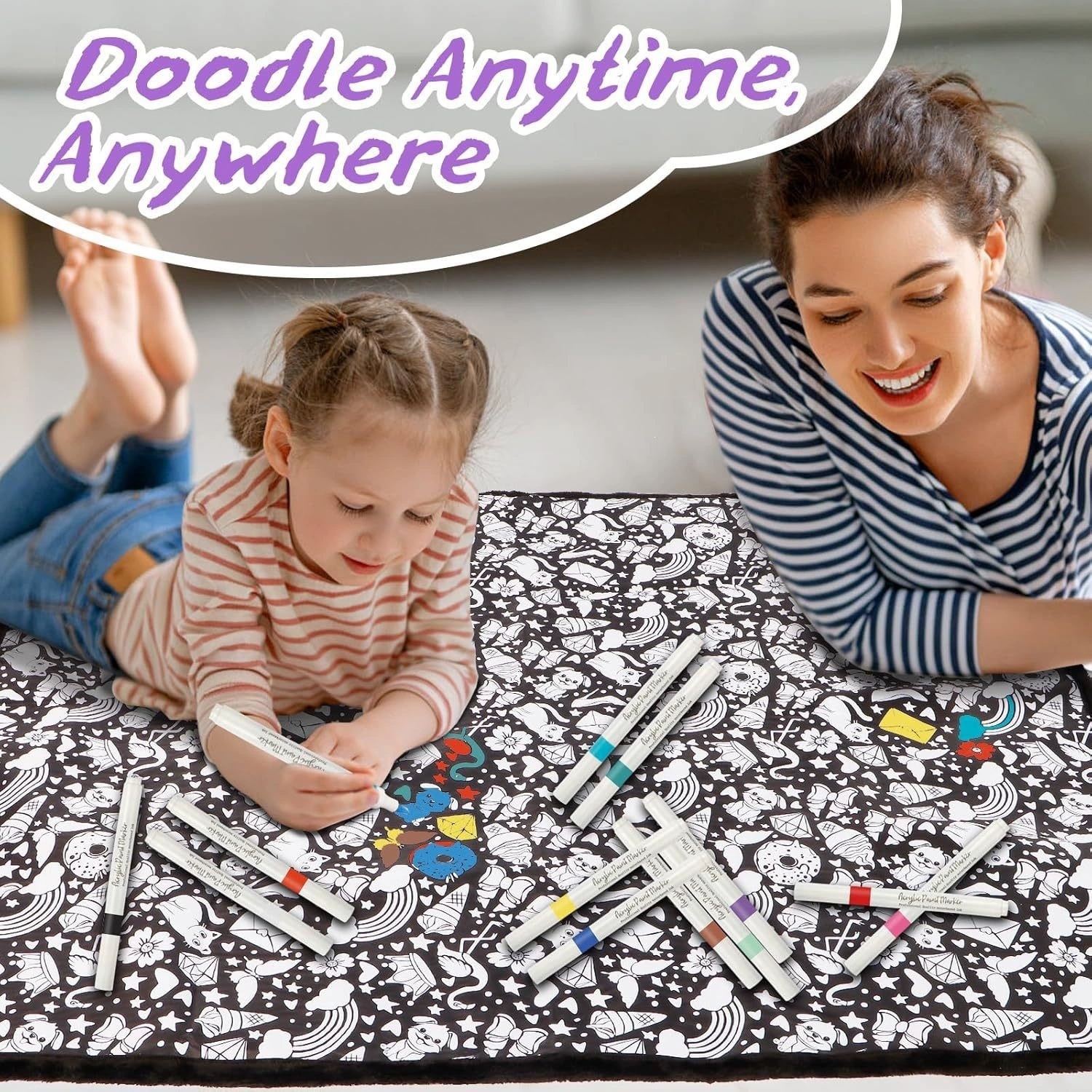 DIY Coloring Blanket with Markers Color Your Own Blankets Washable Diys Colorings Blanket Kits You Can Color Fuzzy Velvet